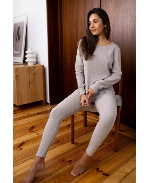 Piżama damska Sensis Mabel dł/r – dzianina prążkowana, legginsy