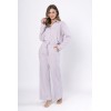 Piżama damska LEVEZA JUDYTA 1613, 100% bawełna, liliowa w paski, M-2XL
