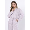 Piżama damska LEVEZA JUDYTA 1613, 100% bawełna, liliowa w paski, M-2XL