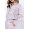 Piżama damska LEVEZA JUDYTA 1613, 100% bawełna, liliowa w paski, M-2XL