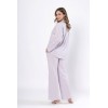 Piżama damska LEVEZA JUDYTA 1613, 100% bawełna, liliowa w paski, M-2XL