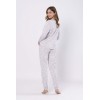 Piżama damska (homewear) LEVEZA ZOJA 1615, 100% bawełna, liliowa z literkami, S-2XL