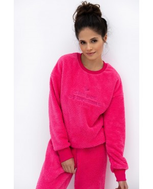 Ciepła piżama damska Sensis Berkley – miękka dzianina soft, dł/r, napis, S-XL