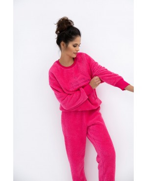 Ciepła piżama damska Sensis Berkley – miękka dzianina soft, dł/r, napis, S-XL
