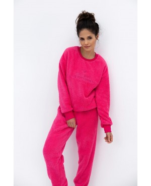 Ciepła piżama damska Sensis Berkley – miękka dzianina soft, dł/r, napis, S-XL