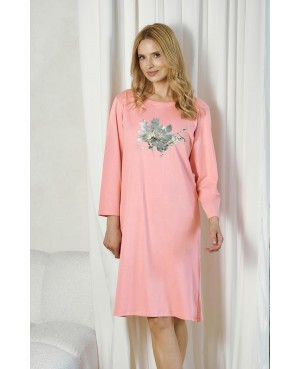 Koszula nocna damska bawełniana Taro Patricia 3461 – długi rękaw, kolorowy nadruk, rękaw kimono