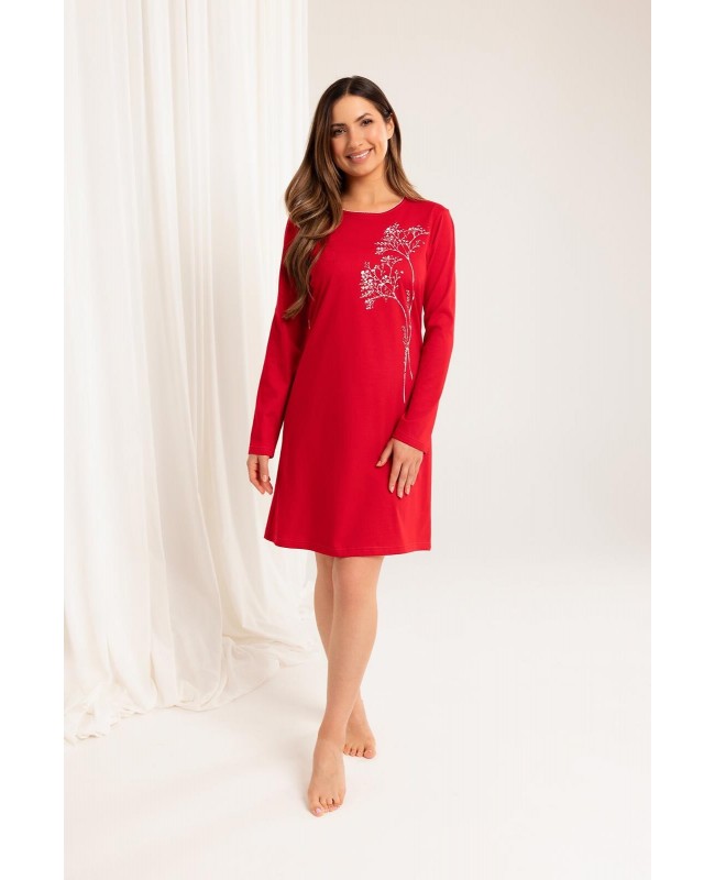 Koszula nocna damska Regina 160 – bawełniana, długi rękaw, elegancka i wygodna