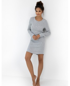 Koszula nocna damska Sensis Brittany – bawełna waflowa, długi rękaw, przed kolano S-XL