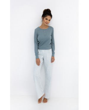 Piżama damska Sensis Janelle – prążkowana bluzka, spodnie w kratkę, dł/r S-XL