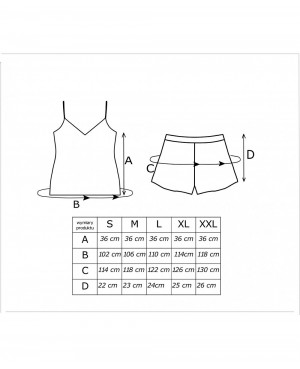 Elegancki komplet satynowy Donna Sheila 1/2 S-2XL – koronka, kokardka, luźne szorty