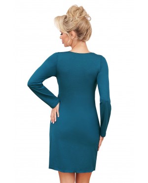 Koszula nocna Donna Silvana Long S-2XL – wiskoza, koronka, długi rękaw, gumka pod biustem