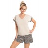 Letnia piżama Donna Omari Short S-2XL – wiskoza, V-dekolt, zwierzęcy print, krótki rękaw