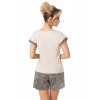 Letnia piżama Donna Omari Short S-2XL – wiskoza, V-dekolt, zwierzęcy print, krótki rękaw