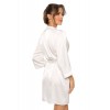 Satynowy szlafrok Donna Mari S-2XL – koronka, rękaw 7/8, wiązanie w pasie