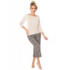 Piżama damska Donna Omari 3/4 S-2XL – wiskoza, rękaw 3/4, rybaczki z printem