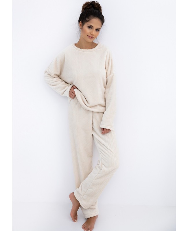 Ciepła piżama damska Sensis Bridget Homewear dł/r miękka dzianina soft wygodna