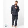 Piżama męska Key MNS 480 B25 dł/r flanelowa w kratkę, rozpinana z kieszeniami M-2XL
