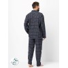 Piżama męska Key MNS 480 B25 dł/r flanelowa w kratkę, rozpinana z kieszeniami M-2XL