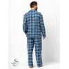Piżama męska Key MNS 492 B25 dł/r flanelowa w kratkę, rozpinana z kieszeniami M-2XL