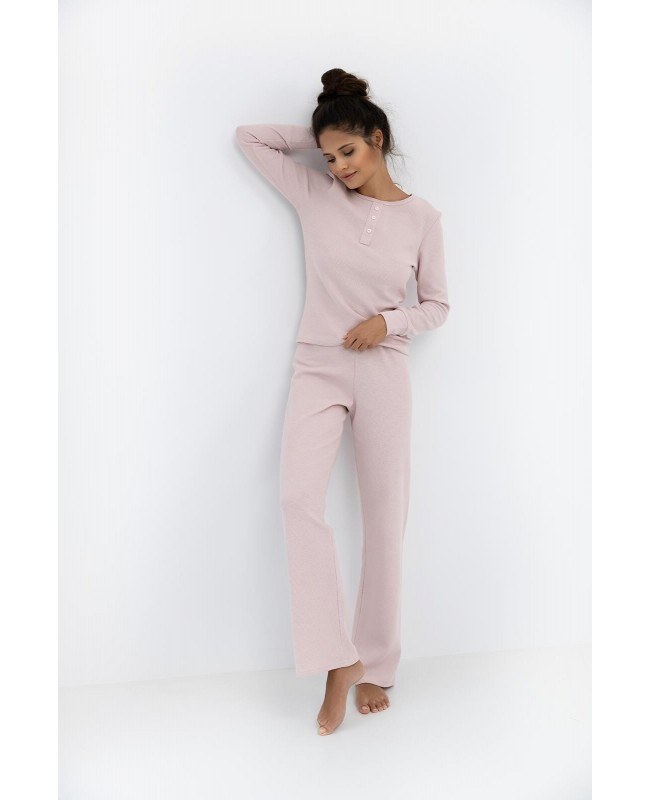 Piżama damska bawełniana Sensis Arlette dł/r S-XL waflowa dzianina, długie spodnie