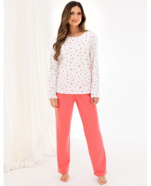 Ciepła piżama damska Regina 717 dł/r S-XL bawełna 100% puszek od środka