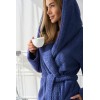 Szlafrok damski L&L 2555 Heaven z kapturem, miękka dzianina, kieszenie S-XL