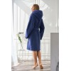 Szlafrok damski L&L 2555 Heaven z kapturem, miękka dzianina, kieszenie S-XL