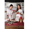 Piżama damska bawełniana Sensis Lillian 3/4 Christmas świąteczna satynowa kokardka dł/spodnie ściągacze