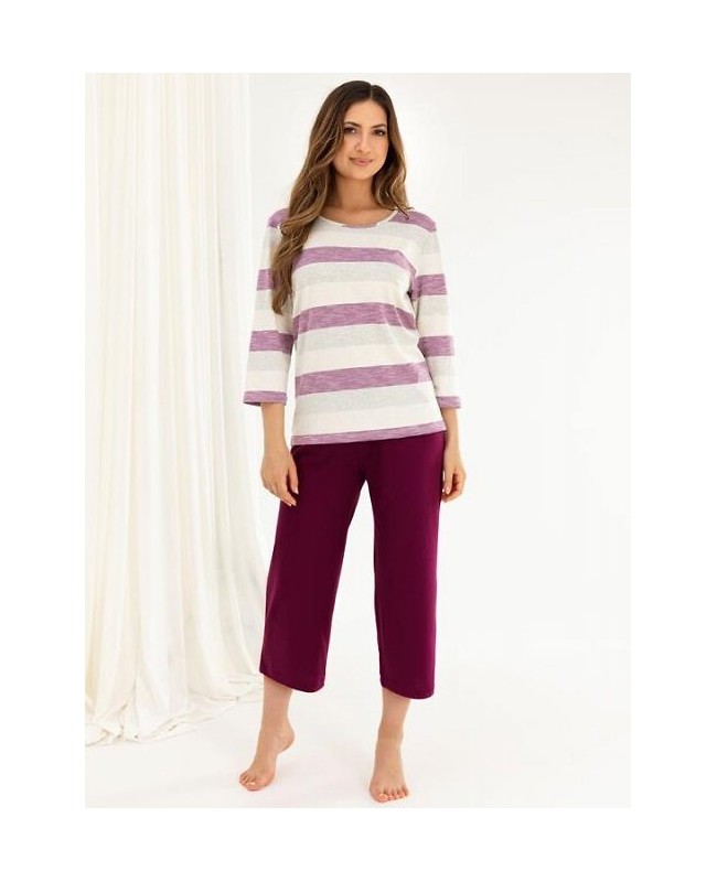 Piżama damska Regina 719 3/4 S-XL wiskoza z bawełną wygodna elegancka