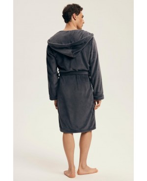 Szlafrok męski z kapturem Henderson 43447 Vocal miękki ciepły kieszenie