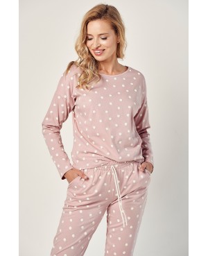 Piżama damska Taro Chloe bawełna 100% groszki dł/r spodnie 7/8 kieszenie