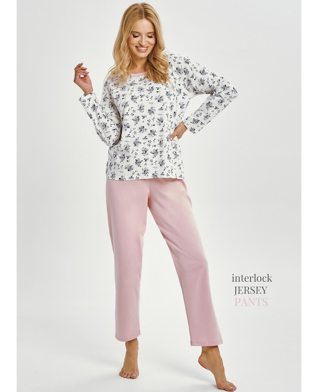 Piżama damska Taro Martina 3451 dł/r 100% bawełna w kwiaty – polski produkt