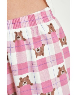 Piżama damska Taro Astrid 3441 dł/r bawełna flanela kratka