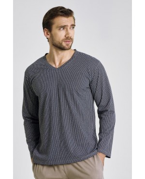 Piżama męska Taro Luca bawełna 100% dł/r wzorzysta koszulka kieszenie klasyczna