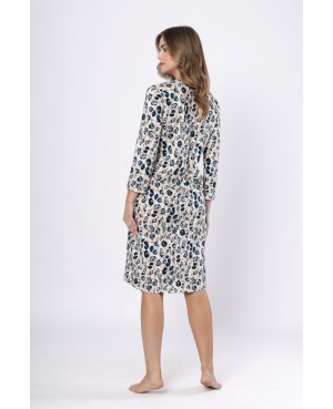 Koszula nocna damska Leveza WITALIA 1665 bawełna 100% panterka elegancka