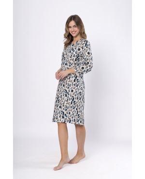 Koszula nocna damska Leveza WITALIA 1665 bawełna 100% panterka elegancka