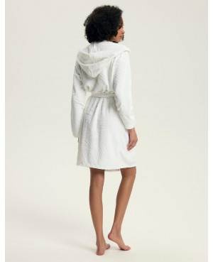 Szlafrok damski z kapturem Henderson Ladies Daryl miękki wytłaczany