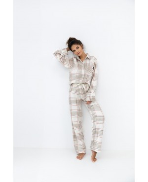 Piżama damska Sensis Adalyn rozpinana flanela kratka bawełna premium