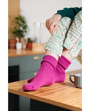 Skarpety damskie ciepłe do spania wełna akryl miękkie bez ucisku Steven 067