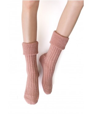 Skarpety damskie ciepłe do spania wełna akryl miękkie bez ucisku Steven 067