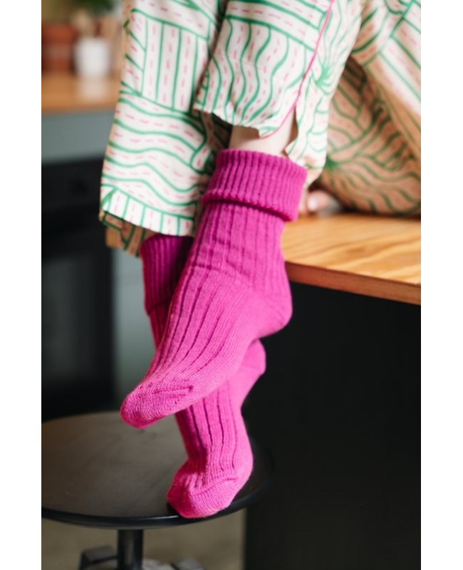 Skarpety damskie ciepłe do spania wełna akryl miękkie bez ucisku Steven 067