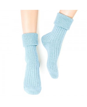 Skarpety damskie ciepłe do spania wełna akryl miękkie bez ucisku Steven 067