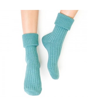 Skarpety damskie ciepłe do spania wełna akryl miękkie bez ucisku Steven 067