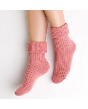 Skarpety damskie ciepłe do spania wełna akryl miękkie bez ucisku Steven 067