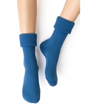 Skarpety damskie ciepłe do spania wełna akryl miękkie bez ucisku Steven 067