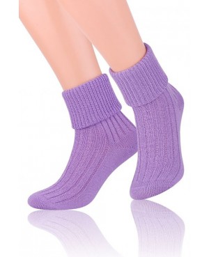 Skarpety damskie ciepłe do spania wełna akryl miękkie bez ucisku Steven 067