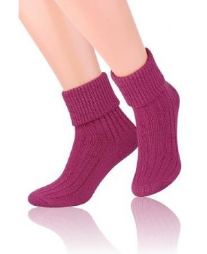 Skarpety damskie ciepłe do spania wełna akryl miękkie bez ucisku Steven 067