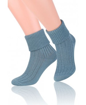 Skarpety damskie ciepłe do spania wełna akryl miękkie bez ucisku Steven 067