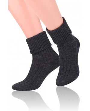 Skarpety damskie ciepłe do spania wełna akryl miękkie bez ucisku Steven 067