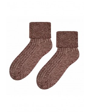 Skarpety damskie ciepłe do spania wełna akryl miękkie bez ucisku Steven 067